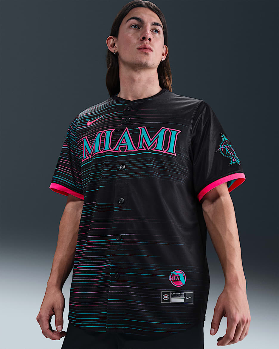 【新品】Marlins 公式ユニフォーム Miami Marlins City Connect Men's Nike Dri-FIT ADV MLB